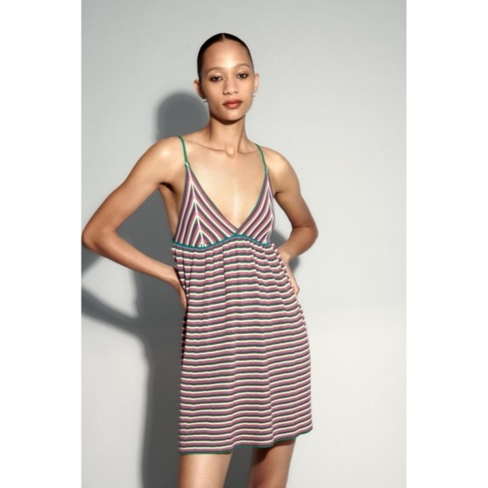 Zara Striped Multicolor Sleeveless Dress